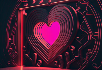 Vibrant AI-Generated 3D Neon Love: A Futuristic Valentine's Day Celebration