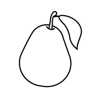 recommend clip art: pear fruit outline black and white