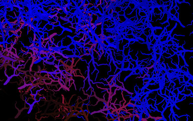 Dark Blue, Yellow vector abstract background with leaves, branches.