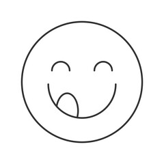 Obraz premium Emotional happiness vector icon. Line sign for mobile concept and web design. Symbol, logo illustration. Vector graphics