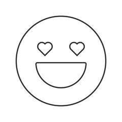 Emotional happiness vector icon. Line sign for mobile concept and web design. Symbol, logo illustration. Vector graphics