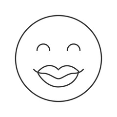 Emotional happiness vector icon. Line sign for mobile concept and web design. Symbol, logo illustration. Vector graphics