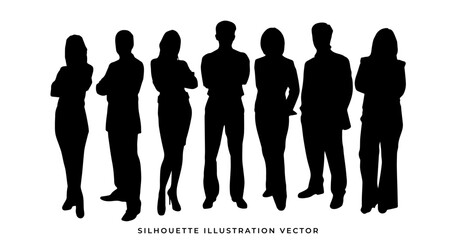 group of people silhouette vector illustration