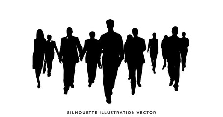 group of people silhouette vector illustration