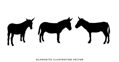 wild animals silhouettes vector illustration. Isolated animals
