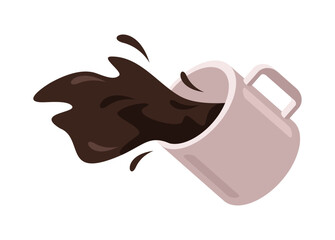 Spilled coffee. Simple flat illustration.