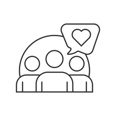 Relationship vector icon. Line sign for mobile concept and web design. Symbol, logo illustration. Vector graphics