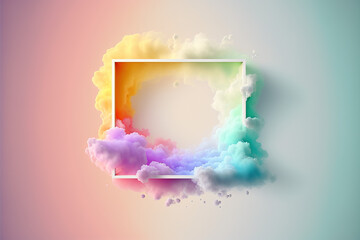 Fototapeta na wymiar Frame, pastel, light, smoke, around, colorful, Generative AI. 