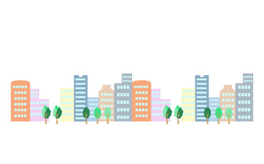 Obraz premium シンプルな街並み カラフル