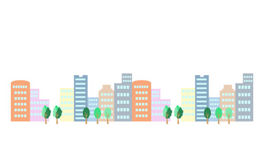 シンプルな街並み　カラフル