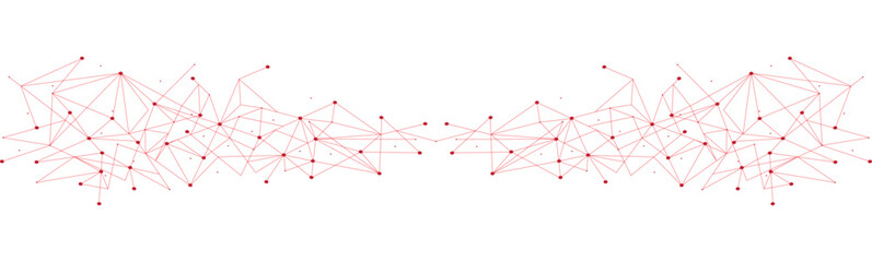Red network. Abstract connection on white background. Network technology background with dots and lines for desktop. Ai background. Modern abstract concept. Line background, network technology