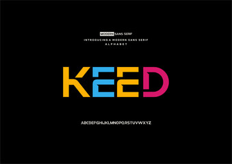 abstract modern sans serif alphabet font