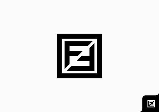 Letter ff icon logo flat minimalist black and white