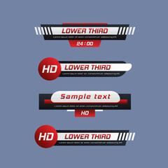 Tv news bar. Lower Third TV News Bars Set Vector. Television broadcast media title banner.