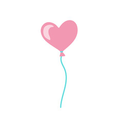 Fototapeta na wymiar Hearts balloon. Hand drawn doodle Valentine Day illustration. Love and romantic