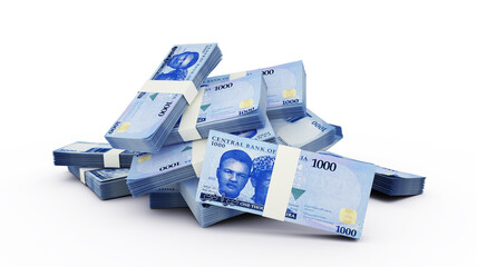1000 Nigerian naira notes, currency money cash one thousand 