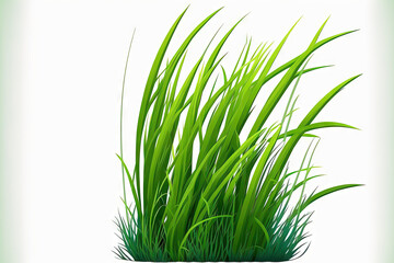 Isolated green grass on a white background. Generative AI