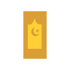 Islamic crescent star mosque door logo vector.