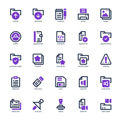 File and Document icon pack for your website, mobile, presentation, and logo design. File and Document icon mixed line and solid design. Vector graphics illustration and editable stroke.