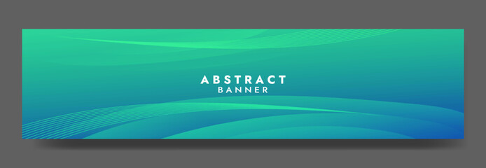 Abstract Green Fluid Banner Template. Modern background design. gradient color. Dynamic Waves. Liquid shapes composition. Fit for banners