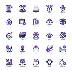 Productivity icon pack for your website, mobile, presentation, and logo design. Productivity icon mixed line and solid design. Vector graphics illustration and editable stroke.