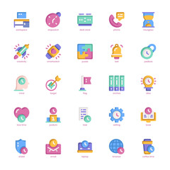 Productivity icon pack for your website, mobile, presentation, and logo design. Productivity icon flat design. Vector graphics illustration and editable stroke.