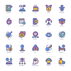 Productivity icon pack for your website, mobile, presentation, and logo design. Productivity icon filled color design. Vector graphics illustration and editable stroke.