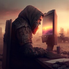 homme future science fiction technologie