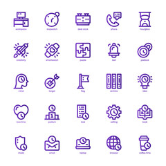 Productivity icon pack for your website, mobile, presentation, and logo design. Productivity icon basic line gradient design. Vector graphics illustration and editable stroke.