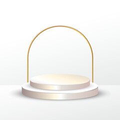 White podium product display