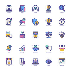 Business Growth icon pack for your website, mobile, presentation, and logo design. Business Growth icon filled color design. Vector graphics illustration and editable stroke.