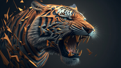 Wallpaper tiger geometric 4k Max details 