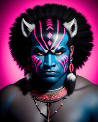 Fototapeta na wymiar Puma Devil Warrior Fantasy Character (Generative AI) 