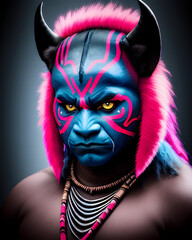 Puma Devil Warrior Fantasy Character (Generative AI) 