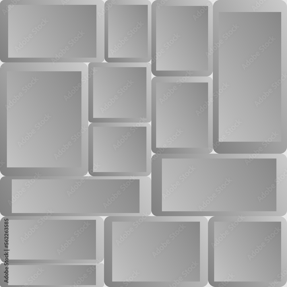 Wall mural block grey brick wall seamless pattern for texture background backdrop wallpaper. vector illustratio