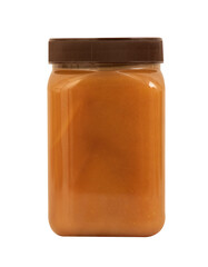 Manuka honey in jar on transparent background.