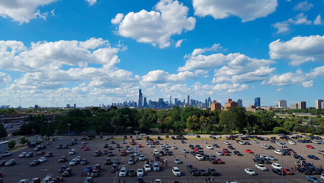 Chicago Skyline on a beautiful, blue sky, summer day
