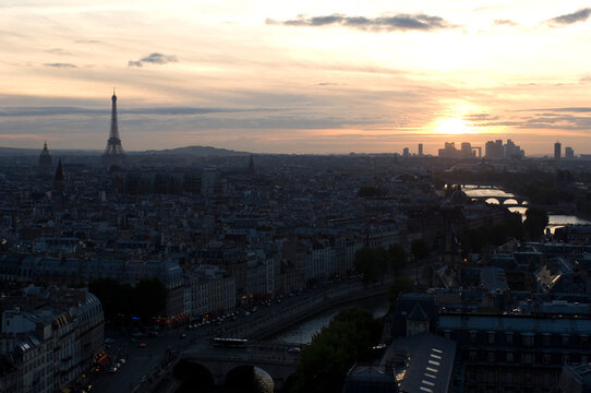 View from the summit of the south tower of Notre Dame de Paris.