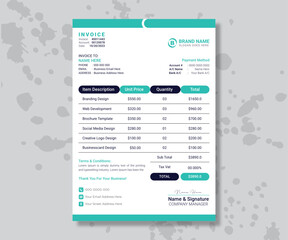 Minimal invoice template design