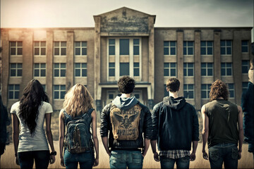 teenagers facing school