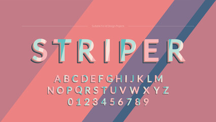 Cute Stripes Shadow 3D Typographic Font