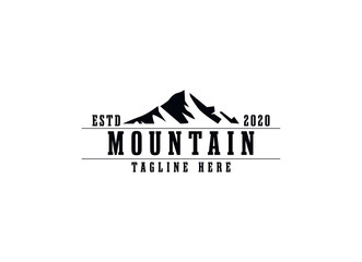 Black mountain logo design template