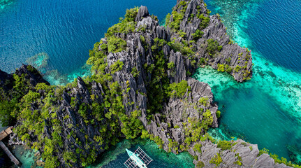Aerial Drone Image of Twin Lagoon, Coron, Palawan, Philippines 3