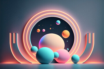 neon space portal, generative ai