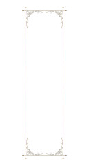 Graphic material, certificate of merit, gold metallic orient pattern, arabesque pattern, antique, ornamental ruled vintage rectangular frame