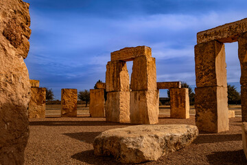 Stonehenge replica of the prehistoric monument in Odessa, Texas, USA