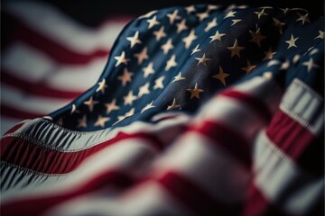USA Flag, close up, illustration made with Generative AI