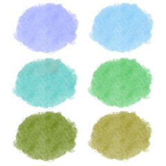 寒色の水彩フレーム