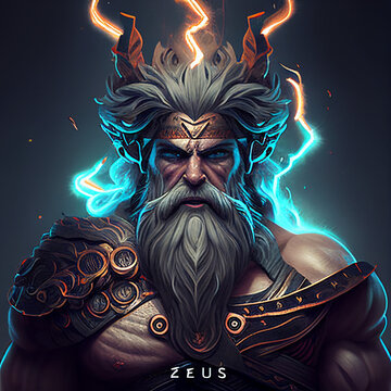 Portrait of Zeus, Statue of Zeus, god statue, greek god zeus