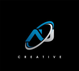 AU Letter Initial Logo Design Template Vector Illustration